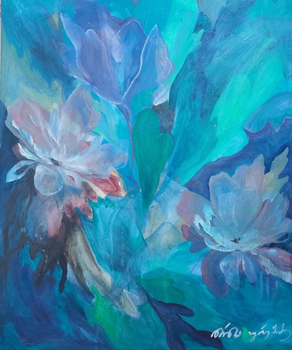 Nina URUSHADZE - Peinture - Blue Tranquility