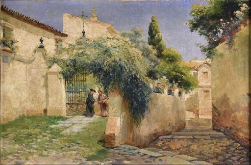 Manuel GARCIA Y RODRIGUEZ - Painting - Calles de Sevilla