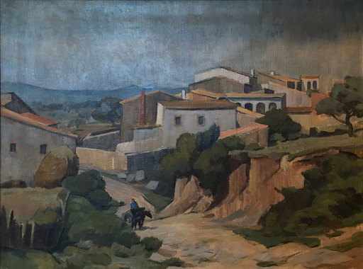Fritz RYSER - Gemälde - A Village on the Costa Brava