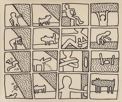 Keith HARING - Stampa-Multiplo - Untitled (Plate 11 from the Blueprint Drawings)