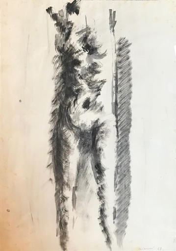 Vittorio TAVERNARI - Disegno Acquarello - Nudo Femminile, 1957