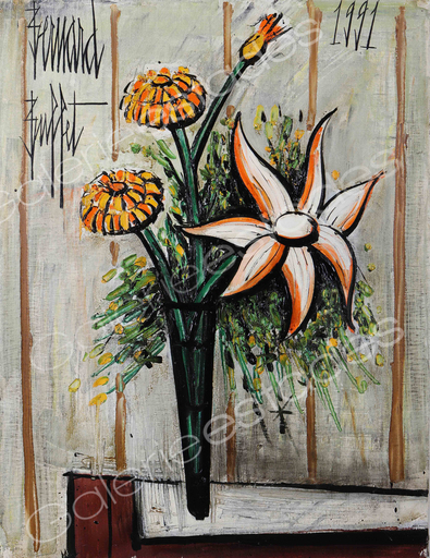 Bernard BUFFET - Painting - Bouquet dans un verre