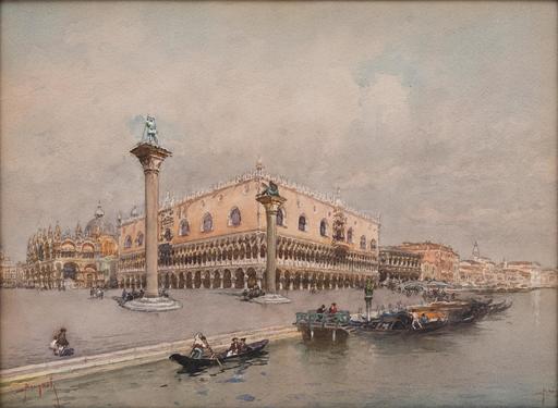 Emanuele BRUGNOLI - Disegno Acquarello - La colonna di San Marco a Venezia