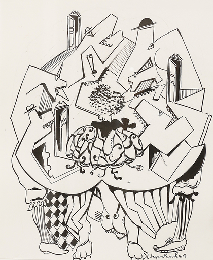 Jacques ROCH - Drawing-Watercolor - sans