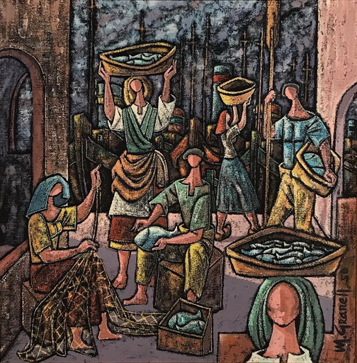 Mario GRANELL - Gemälde - VENTA DE PEIXE