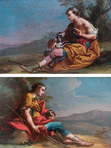 Giovanni Domenico MOLINARI - Gemälde - Pair of Schepherds