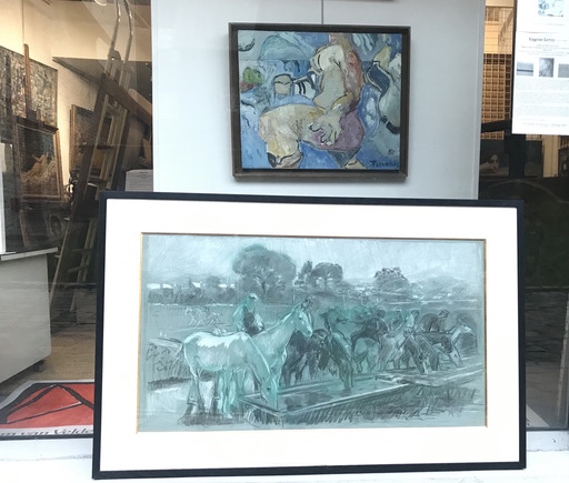 Ulpiano CHECA Y SANZ - Drawing-Watercolor - Abrevando  caballos en el pilón. - Colmenar de Oreja