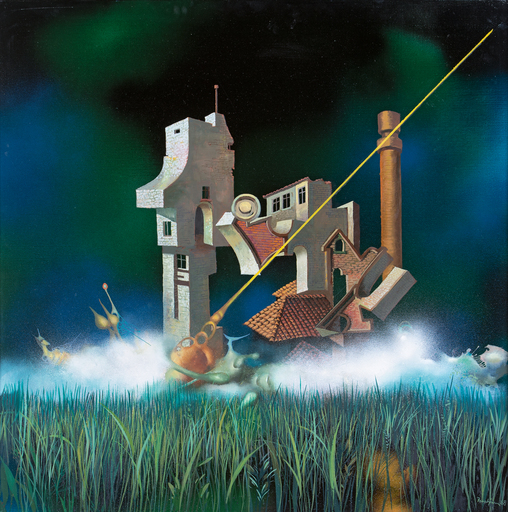 Jules PERAHIM - Pittura - Surrealistic Composition, 1988