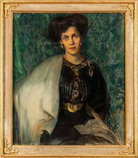 Teodor GROTT - Dibujo Acuarela - Portrait of Miss K.