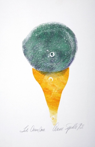 Annie SPRINKLE - 绘画 - Tit print (Lit Cream Cone)