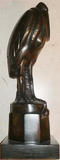 Georges BOISSELIER - Escultura - "Le héron & l'escargot" 