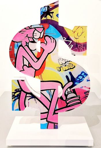 FAT - Skulptur Volumen - Pink Panther Dollar Sign
