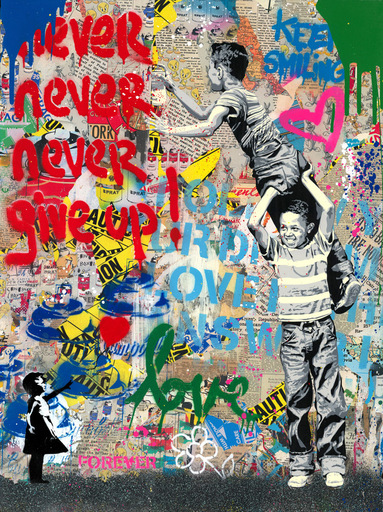 MR BRAINWASH - Pintura - Never, Never Give Up