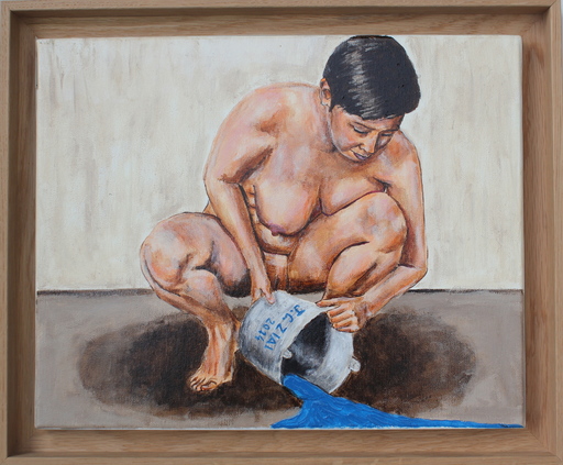 Jean Charles ZIAI - Painting - nu au seau