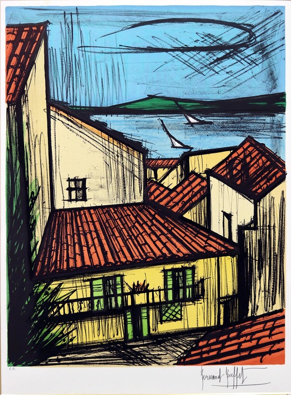 Bernard BUFFET - Print-Multiple - Saint-Tropez, les toits et la baie