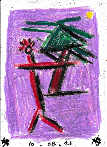 Harry BARTLETT FENNEY - Drawing-Watercolor - the green man (10 08 21)