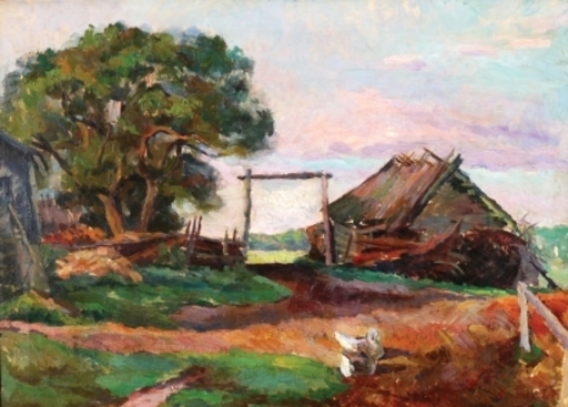 Alexander Alexandrov OSMERKIN - Pittura - The Farm, 1925