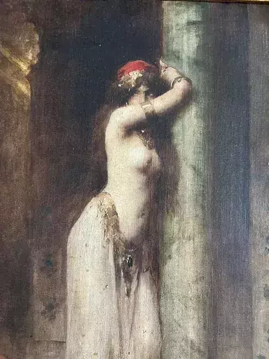 Adrien Henri TANOUX - Painting - Odalisca