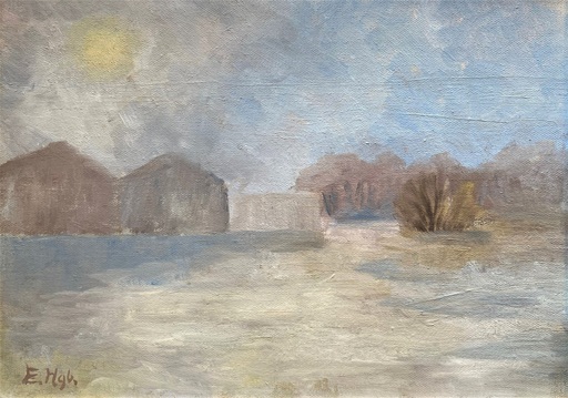 Edwin Headley HOLGATE - Pittura - Early Morning Landscape