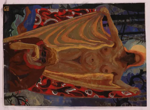 Erwin STOLZ - Peinture - "Dream" by Erwin Stolz, Tempera, ca 1925