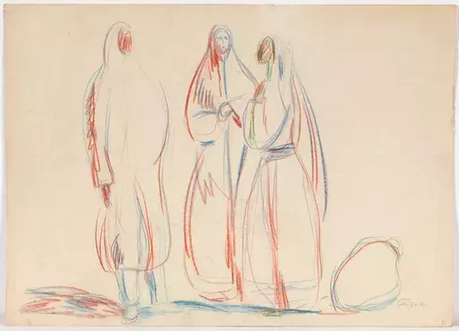 Michel FINGESTEN - Dessin-Aquarelle - Michel Fingesten (1884-1943) "Study of three eastern women"