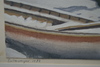 Gabriel Eduard HABERJAHN - Dibujo Acuarela - Barques sur la grève en hiver. Estavayer le lac Suisse