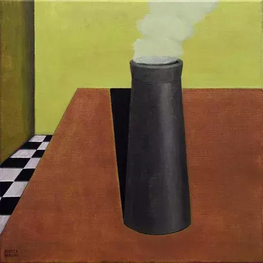 Andrea VANDONI - Painting - The Chimney Is On The Table 