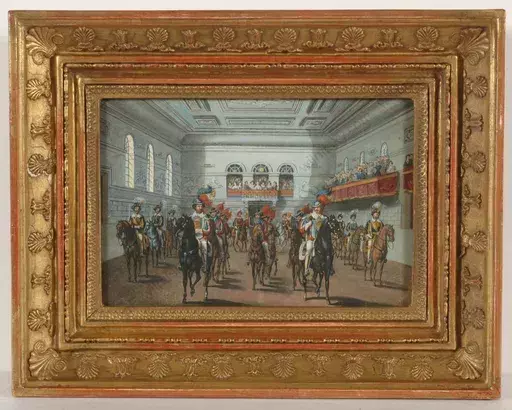 Zeichnung Aquarell - "Festivity in Munich Royal Riding School", watercolor, 1820/
