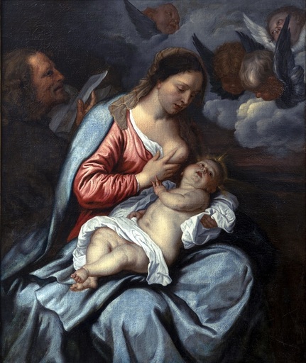 Anthonius VAN DYCK - Painting - Vierge donnant le sein au divin enfant