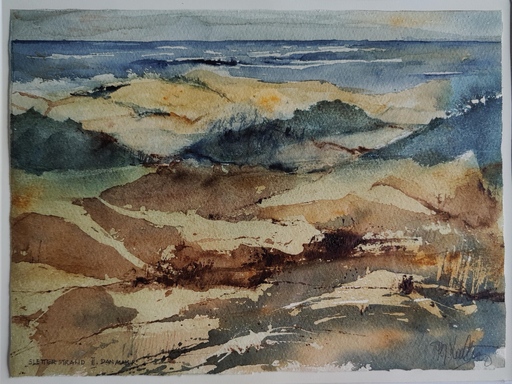 Peter J. KAUTZKY - Drawing-Watercolor - SLETTESTRAND II, DÄNEMARK