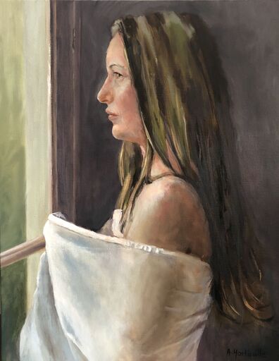 Anne HORLAVILLE - Painting - La jeune fille à la fenêtre