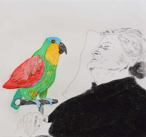 David HOCKNEY - Print-Multiple - Félicité Sleeping with Parrot