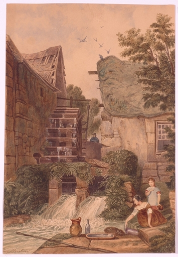Henry PANTON - 水彩作品 - "Watermill", Watercolour, 19th Century