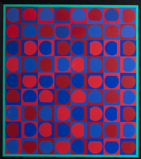 Victor VASARELY - Peinture - Saphir-Rouge-Bleu