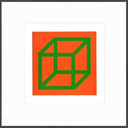 索尔·勒维特 - 版画 - Open Cube in Color on Color Plate 25