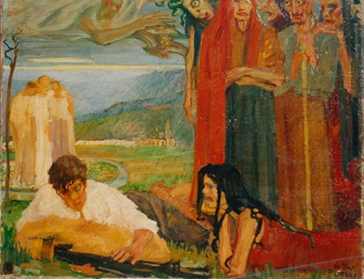 Emilio NOTTE - Gemälde - Allegoria, 1910