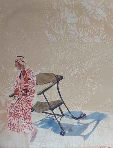 森•山方 - 版画 - Lilette à la chaise de Gaudi