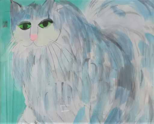 TING Walasse - Painting - Cat