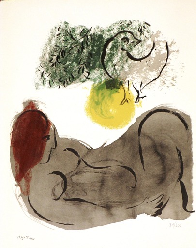 Marc CHAGALL - Estampe-Multiple - Colour Amour, Nu A L’Oiseau