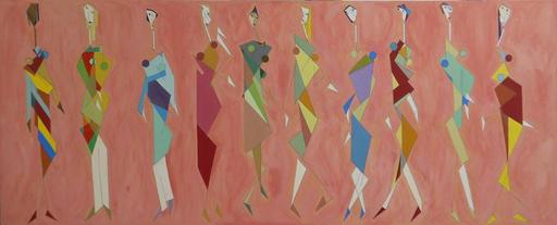 Abraham DAYAN - Gemälde - Femmes dans un espace temps rose