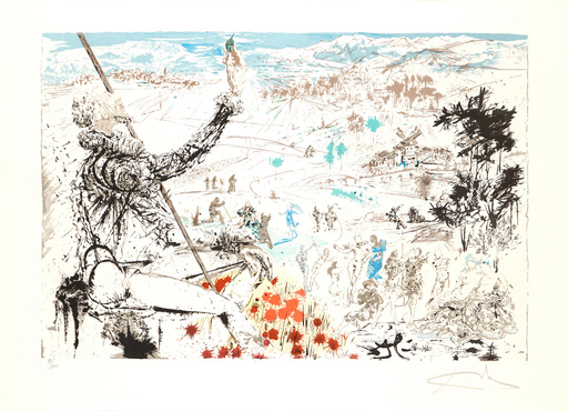 Salvador DALI - Grabado - The Golden Age From The Cycle: Don Quixote of La Mancha