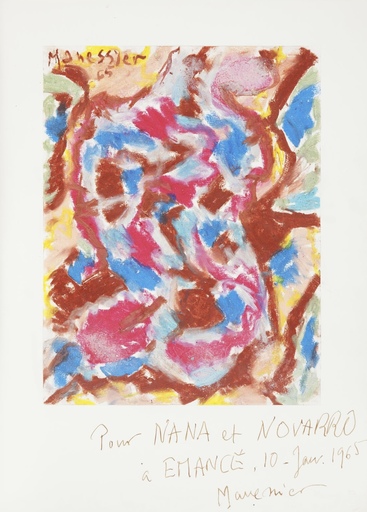 Alfred MANESSIER - Dibujo Acuarela - Composition 10.01.1965