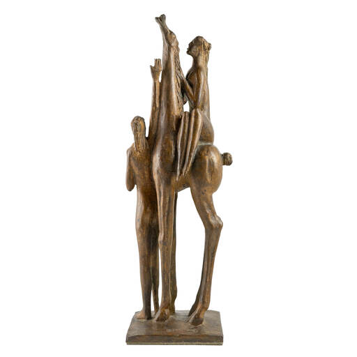 Virgino PESSINA - Sculpture-Volume - Amazzoni con cavallo