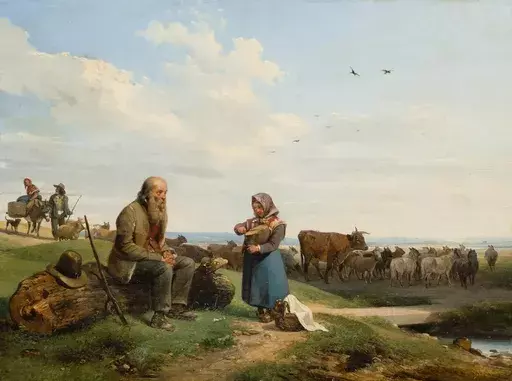 Auguste Xavier LEPRINCE - Painting - Brotzeit auf der Alm
