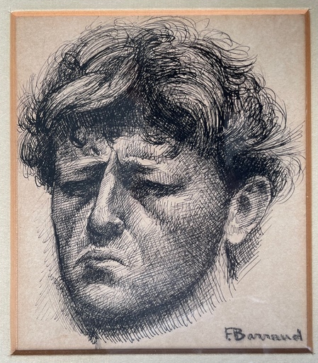 François Émile BARRAUD - Disegno Acquarello - Autoportrait