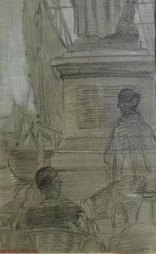 Marguerite Mary DARBOUR - Drawing-Watercolor - Scène d’intérieur