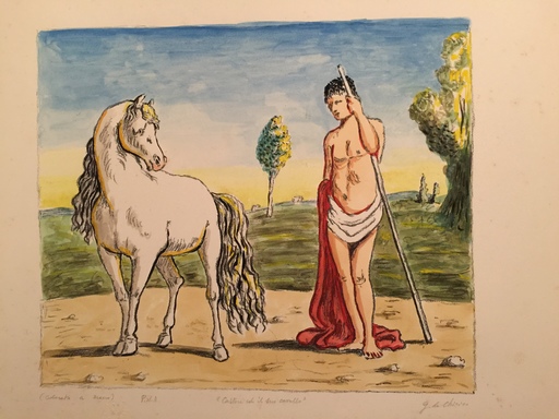 Giorgio DE CHIRICO - Stampa-Multiplo - Castore e il suo cavallo