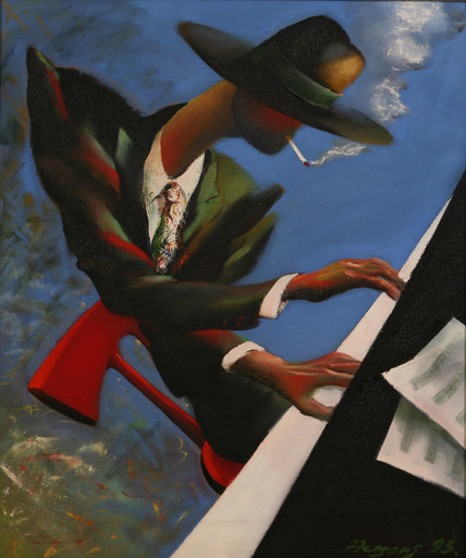 Janis JANSONS - Gemälde - Pianist