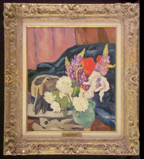 Louis VALTAT - Painting - Fleurs, gants et chapeau