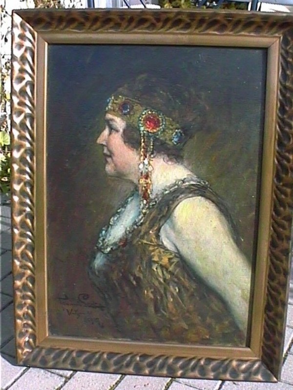 Ferdinand LEEKE - Peinture - Vornehme Dame des Jugendstils